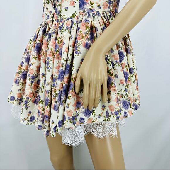 Cider Floral Corset Mini Romper Dress - Picture 4 of 12